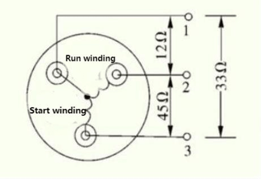 the wiring method of the hermetic compressor, including the start winding and run winding